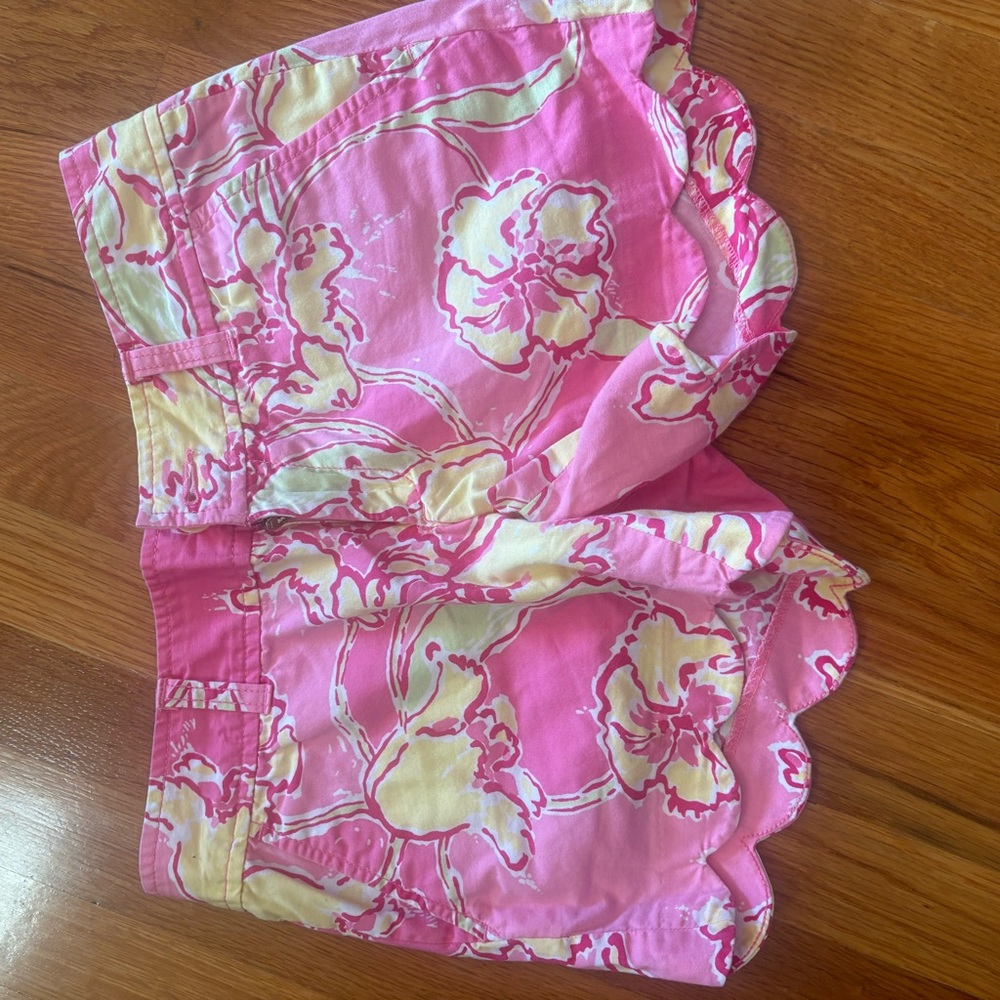 Lilly Pulitzer Pink and Yellow Floral Women's Shorts